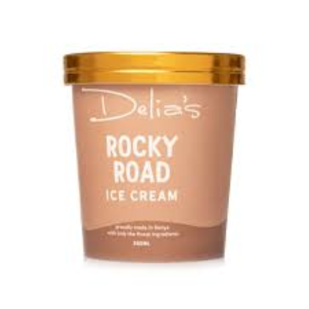 DELIAS ROCKY ROAD ICE CREAM 500ML